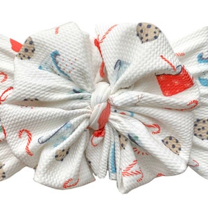 Hot Cocoa messy bow head wrap, messy bow headband, messy bow, mini messy bow, Christmas bow, messy head wrap, head wrap, headband