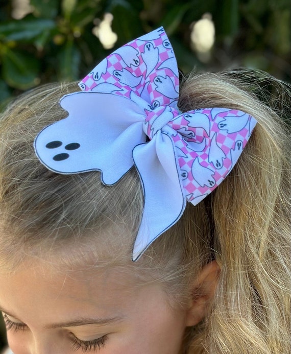 Ghost hair bow, ghost clip, ghost bow, Halloween, Halloween bow, handmade bow