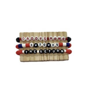 Einweihungsarmband, Trump-Armband, Trump, stapelbare Armbänder, MAGA, 47, patriotisches Armband, patriotisch, Präsident, Daddys Zuhause