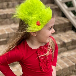 Grump faux fur mini messy bow, messy bow headband, fur messy bow, messy bow headband, Christmas bow