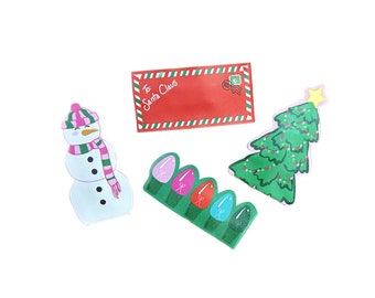 Clips navideños, clips navideños, lazos navideños, clips rápidos, lazo hecho a mano, Navidad