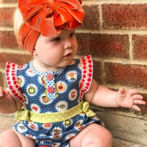 Pumpkin velvet messy bow, messy bow headband, messy bow head wrap, messy headband, velvet bow, mini messy bow, velvet messy bow image 7