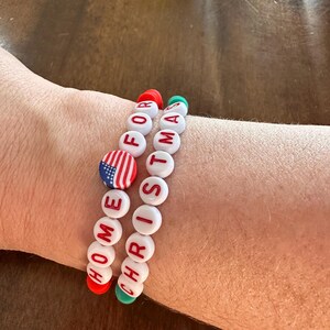 Zuhause für Weihnachten Armband, Armband, Trump Armband, Trump, stapelbare Armbänder, MAGA, 45, patriotisches Armband, patriotisch, Präsident