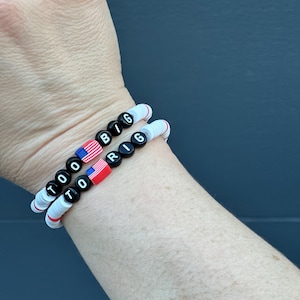 Too Big to Rig, Armband, Armband, Trump Armband, Trump, stapelbare Armbänder, MAGA, 45, patriotisches Armband, patriotisch, Präsident