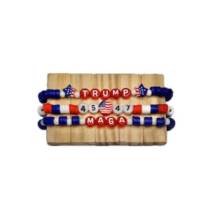 Vaterländische Armbänder, Trump Armband, Trump, stapelbare Armbänder, MAGA , 45, behälter armband, patriotisch, Präsident