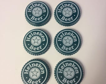 One 2” Heineken Beer Large Advertising Display, Plastic Caps with Sticky Adhesive on Back