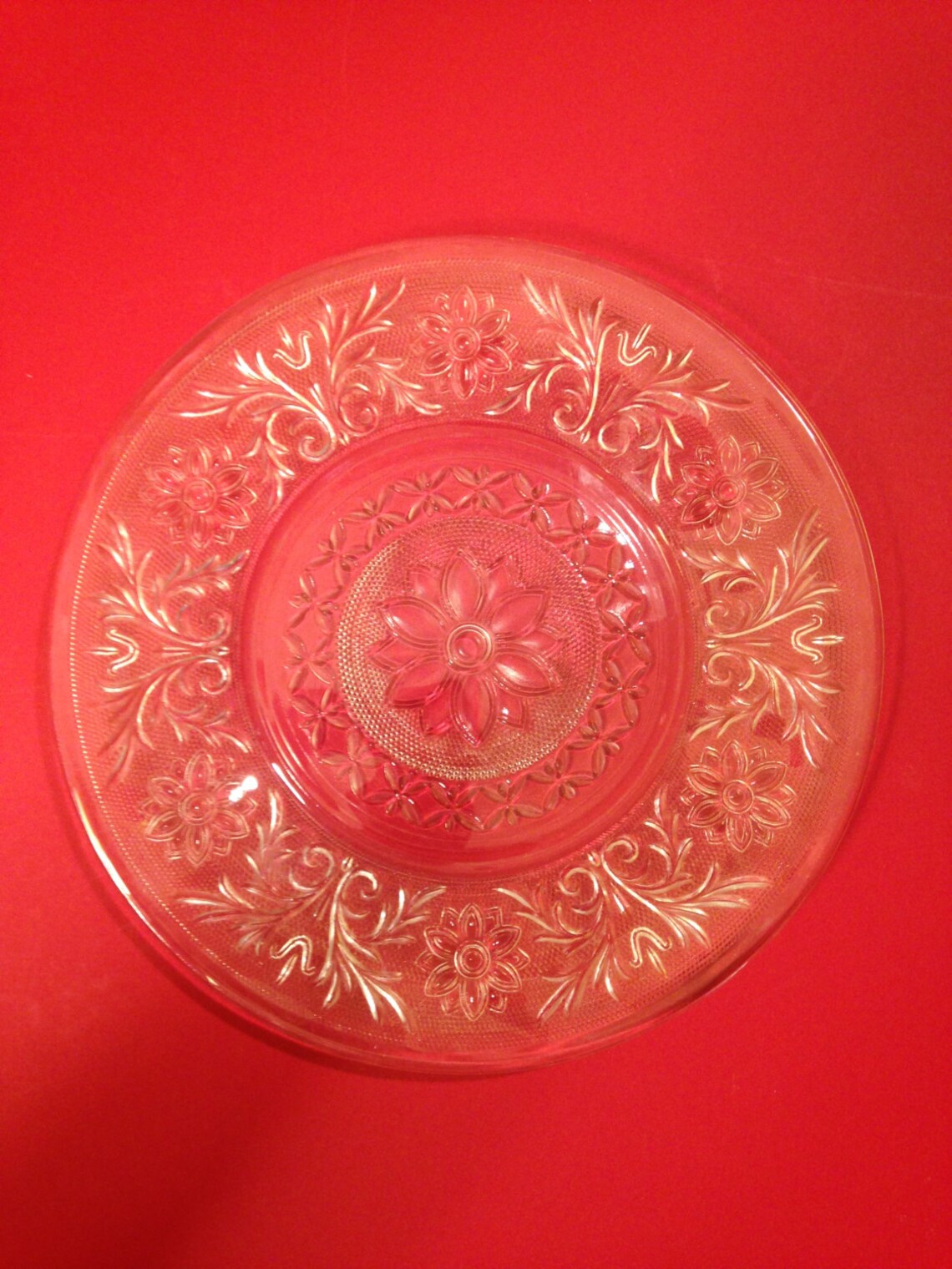 Sandwich Glass Dinner Plate by Anchor Hocking Glass 9 Etsy