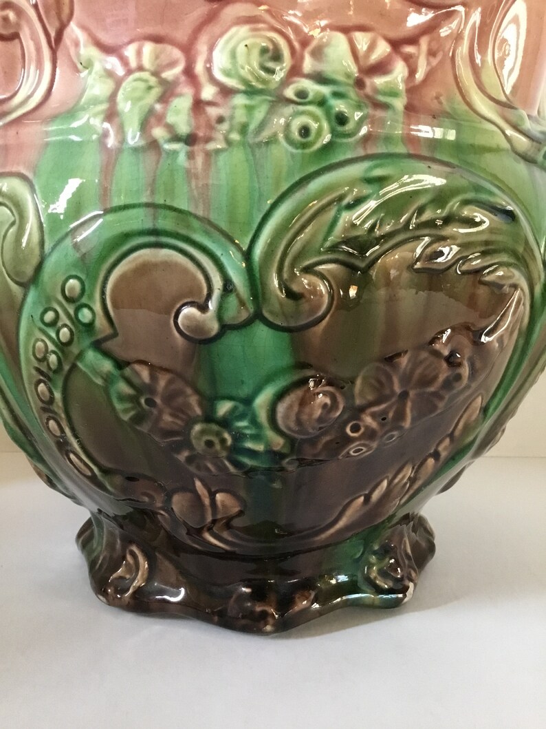 Weller Pottery 11 Large Jardiniere High Gloss Majolica Etsy