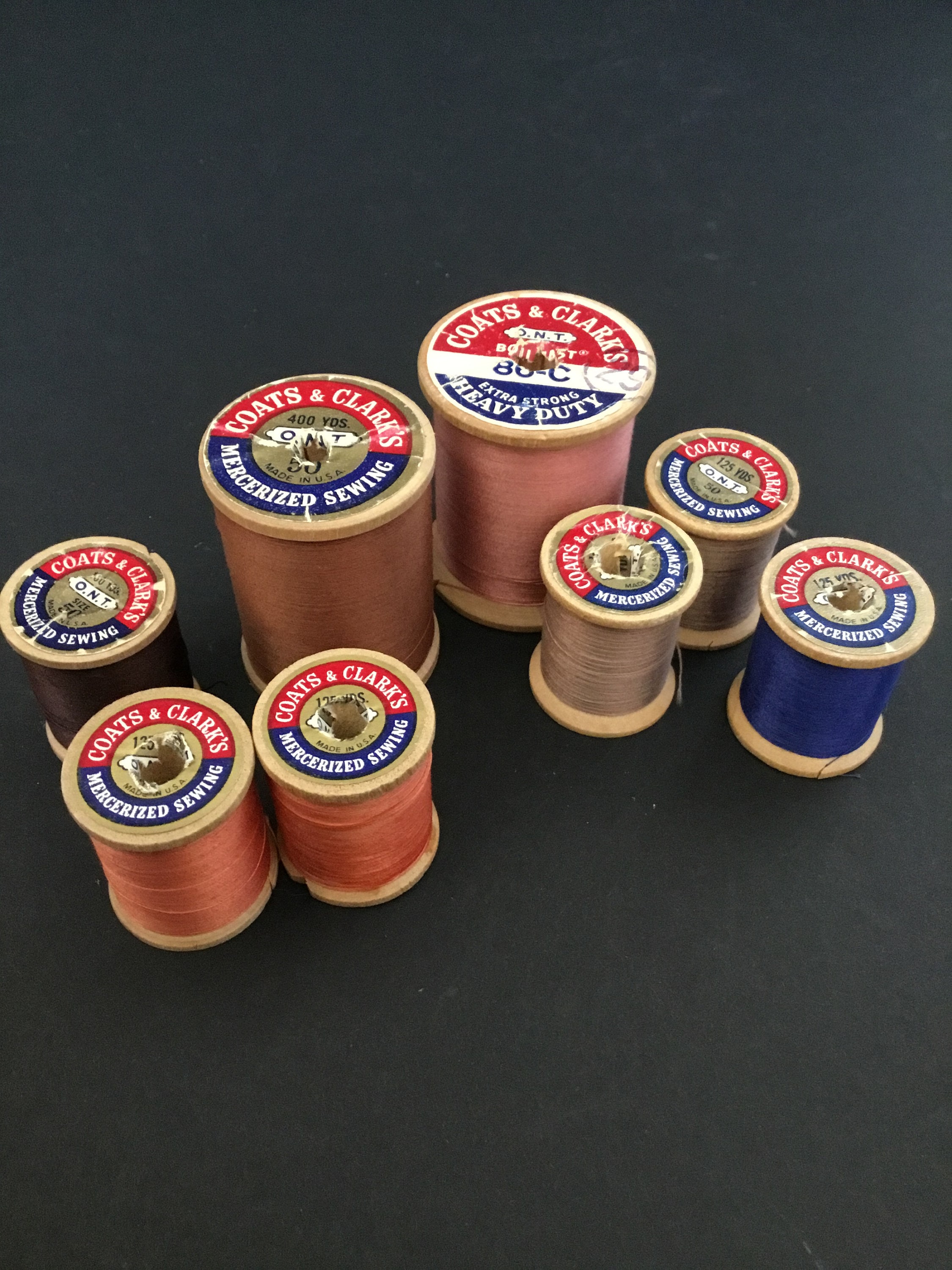 Vintage Coats & Clark Thread Wood Spools Mercerized Cotton Etsy