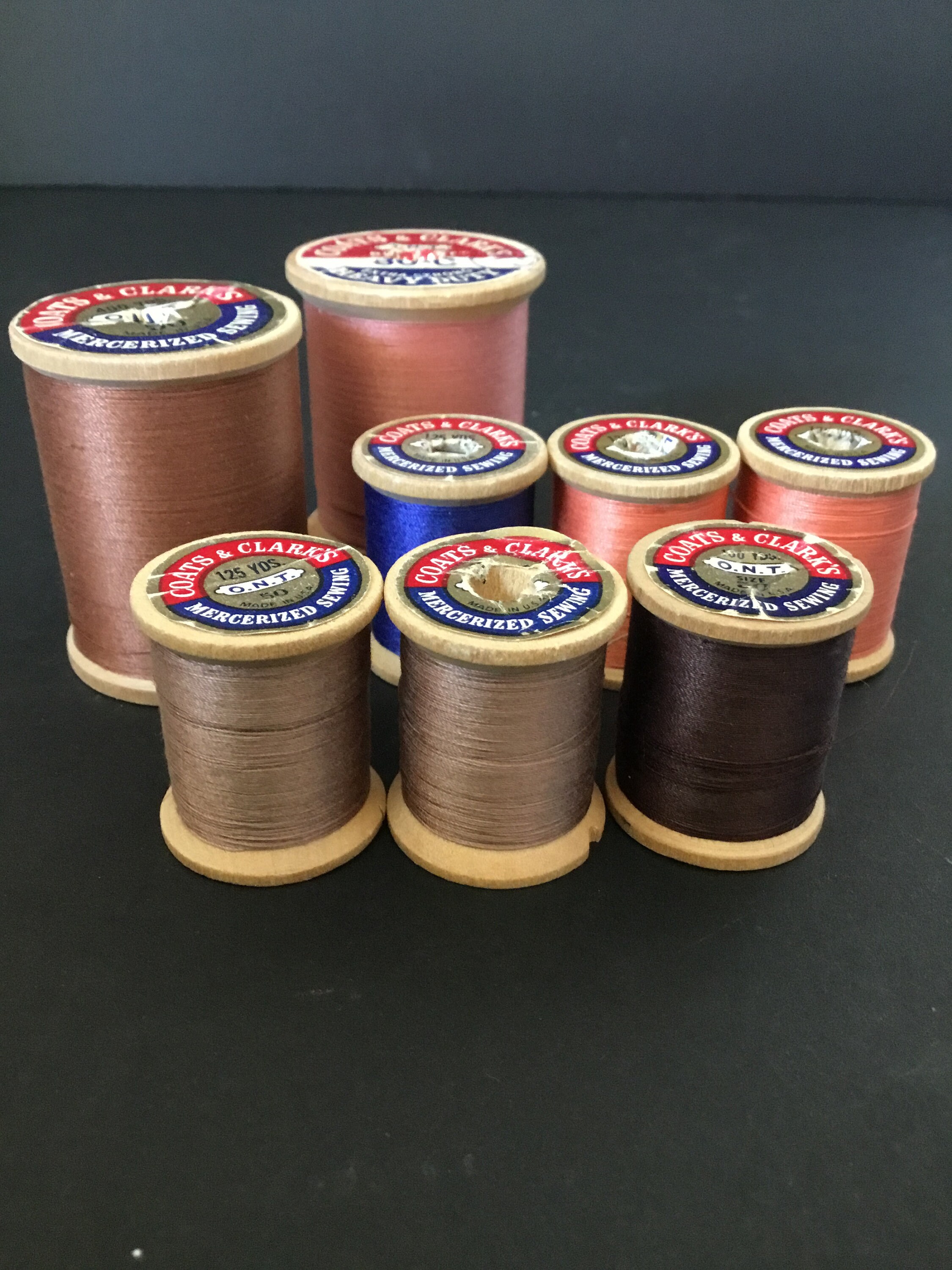 Vintage Coats & Clark Thread Wood Spools Mercerized Cotton Etsy