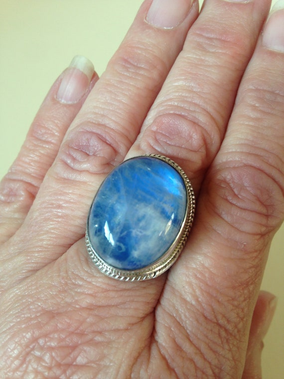 REDUCED-Blue Sheen Labradorite Sterling Silver 92… - image 1