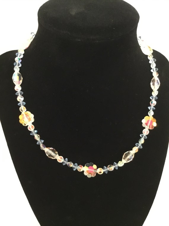 Ab Swarovski Crystal Necklace – Aurora Borealis Lariat Necklace With Swarovski Crystals