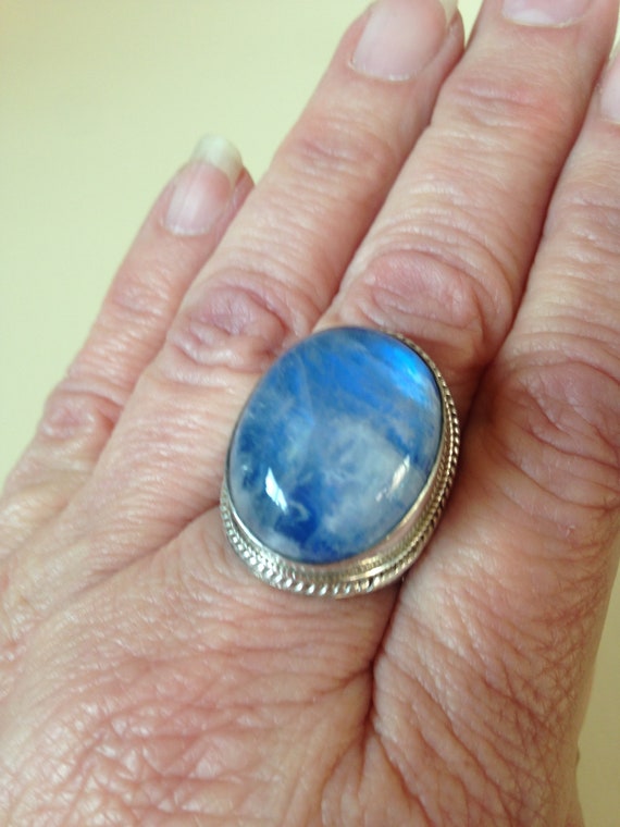 REDUCED-Blue Sheen Labradorite Sterling Silver 92… - image 10