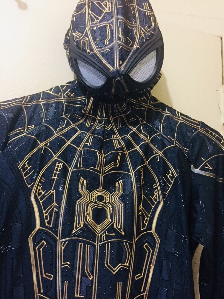 Spiderman No Way Home Black and Gold Suit (custom Order) - Etsy