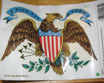American Eagle Patriotic Decal lot of 2 Decals by Decoral, Eagle, Water Slide Tranfers, Craft, A-3, Eagle, Americana, kitschy,