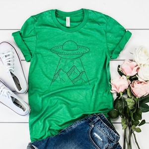 UFO Graphic T-Shirt: Unisex Cotton Blend Tee