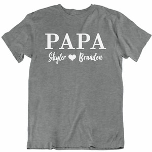 Custom Personalized PAPA Shirt with names - Father&#39;s Day Gift.