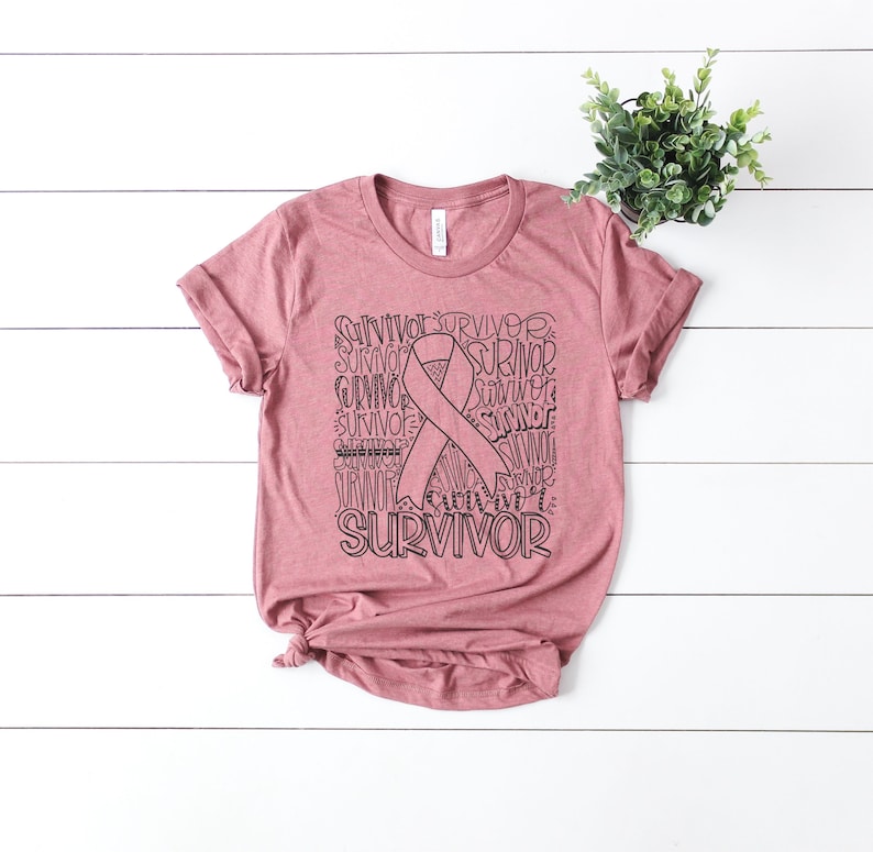 Cancer Survivor Typography Tshirt Etsy