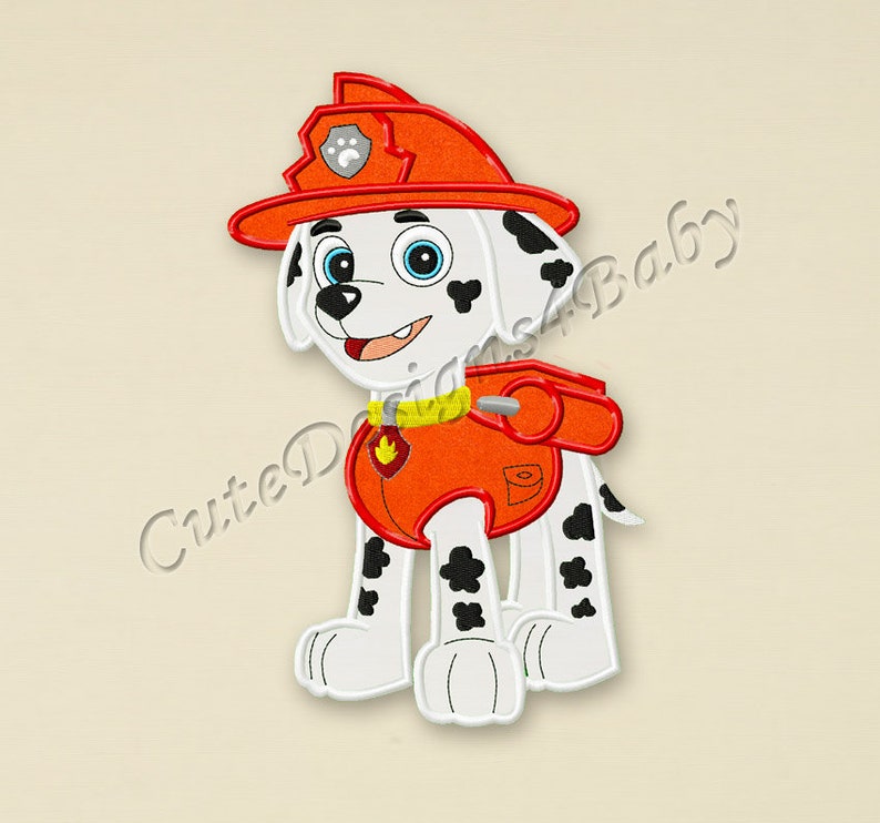 Embroidery designs for baby Paw Patrol Machine Embroidery Designs Paw Patrol Marshall applique embroidery design Instant download #003