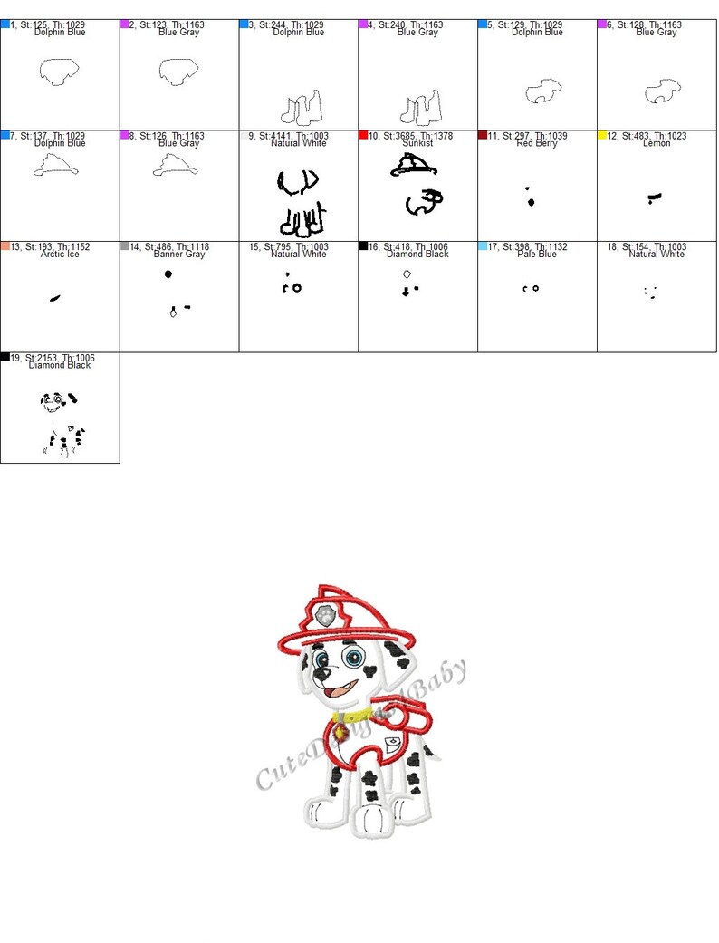 Embroidery designs for baby Paw Patrol Machine Embroidery Designs Paw Patrol Marshall applique embroidery design Instant download #003