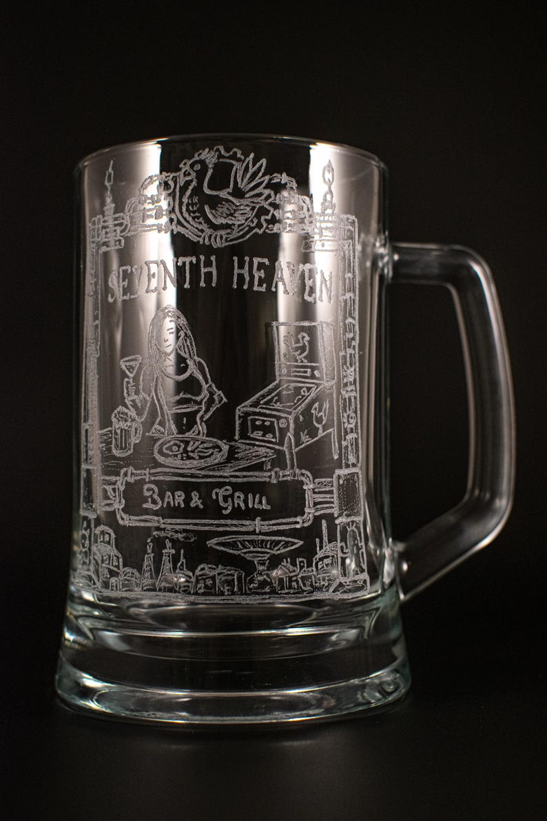Hand Engraved Glass - Final Fantasy VII (FF7) Inspired - Tifa's Bar ...