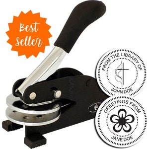 Personalized Book Embosser, library embosser, custom made, embosser seal, personal embosser with 16 Stylish Imprint Options