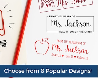 Personalized from the Library of Stamp | Teacher Book Stamp