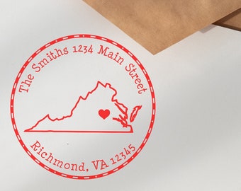 Virginia State Love Self- Inking Custom Address Stamp