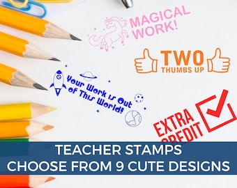 Teacher Stamps for Kids, for Classroom, Self Inking Stamp