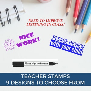 Accommodations Stamp for Teachers, Please Review, Needs to Improve, Sign and Return, Grading, Show all of Work, Classroom, Self Inking
