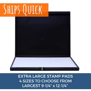 Extra Large 8 x 12 Industrial Rubber Stamp Ink Pad in Metal Case, Black  Stamp Pad