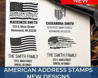 1776 USA Address Stamp | We the People Return Stamp | Custom Patriotic Rubber Stamp| USA Theme Gift