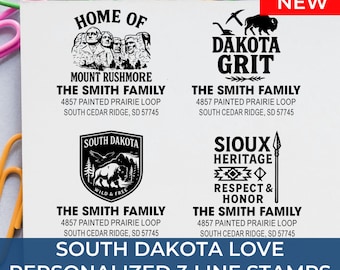 Stylish South Dakota Address Stamp For Small Business: 25+ Design Styles
