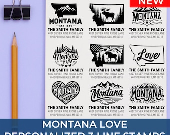 Personalized Montana Address Stamp Gift Idea: 25+ Design Styles