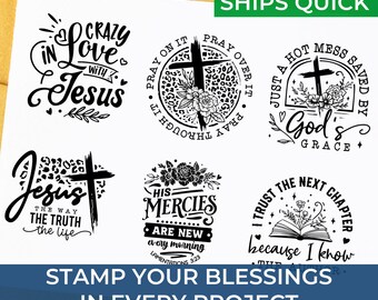 Christian Faith Craft Trending Stamps with Scripture Verses & Cross Designs – Perfect for Scrapbooking, Card Making and Bible Journaling
