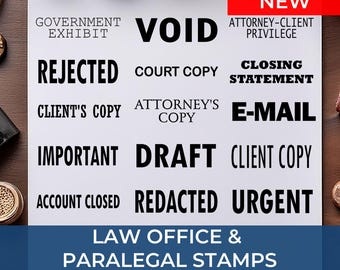 Legal Stamps, Stamps for Law Office, Secure, Storage, Will, Trust, Priority, Draft, Personal, Motion, Expedite, Discharge, Distributed, Void