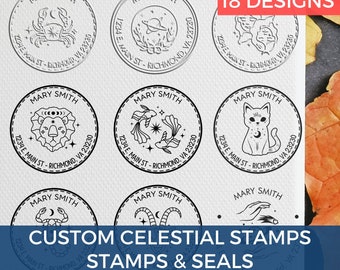 Zodiac Sign Custom Address Stamps - Customized Stamps