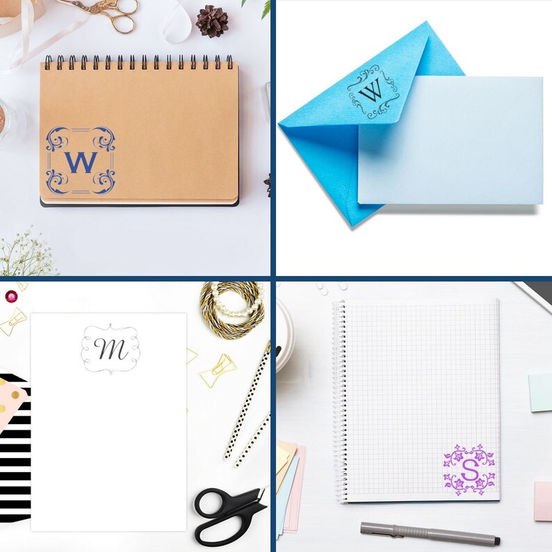 DIY wedding stamp featuring elegant monogram design stamp, perfect for creating personalized monogram gifts. This custom craft stamp adds a unique touch to stationery and envelopes, ideal for weddings and special occasions.