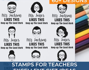 Personalized Teacher Stamp Self-Inking - Bitmoji Stamp
