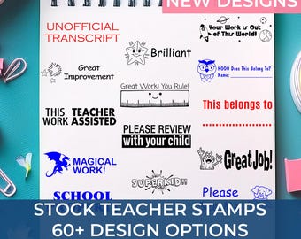 Teacher Supplies & Stamps, Star, Good, Bravo, Advanced Placement, Wow, Amazing, Super, Great, Perfect, Fantastic, Improving, PTO, Promoted