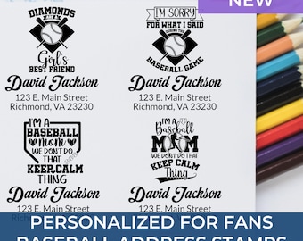 Baseball Family Address Bestseller Stamp – Personalized Return Address, Custom Sports Stamp, Gift for Baseball Mom, Dad, Coach