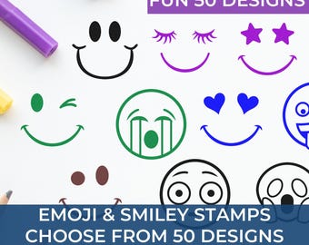 Teacher Emoji Stamps, Self-Inking Teacher Stamps, Cute and Fun Stamp Designs, Great for Motivation, Rewards or Messaging, Stamps for Kids