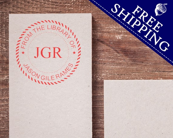 Round Initial Rubber Stamp
