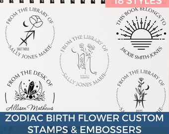 Celestial Book Stamp - Personalized Library Stamps