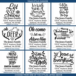 Style choice of self-inking stamp displaying bold typography suited for home offices