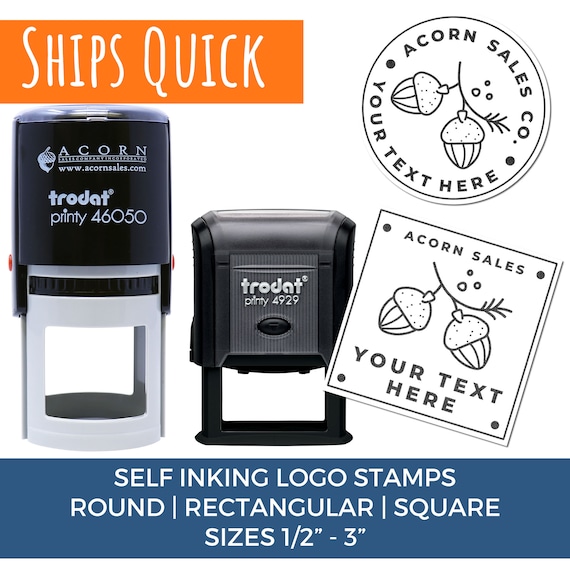 Custom Stamps With Business Logo Self Inking Logo Branding Stamp Customized  Artwork Design, Round Stamp, Rectangular, Square Stamper 