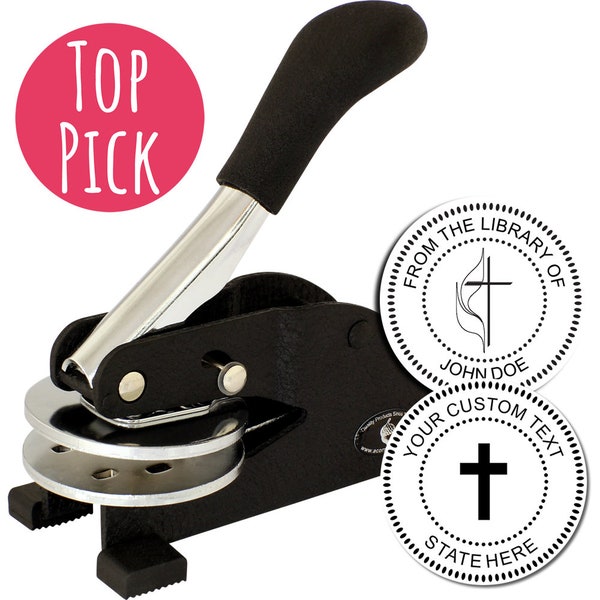 Church Embosser Seal, Custom Church Seal, Holy Cross Custom Embossed Seal, 6 Seal Bodies to Choose From, Top Quality Seal and Get it Fast!