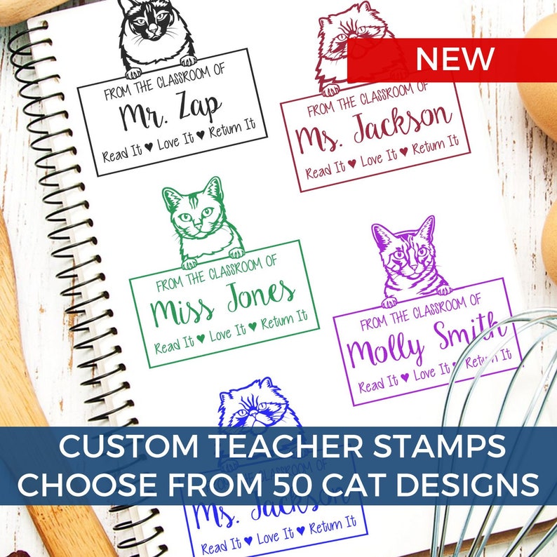 Classroom Teacher Stamp, End of Year Teacher Gift, Self Ink Book Stamp		