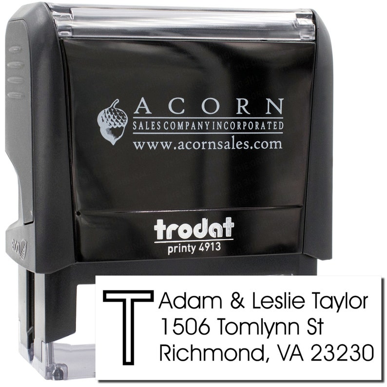 Avant garde stamp featuring a wedding address stamp design, perfect as a custom gift stamp. Personalize with names and addresses for a unique touch. Ideal for weddings, events, and special occasions.