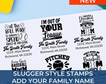 Custom Baseball Address Artisan Made Stamp – Unique Return Address, Personalized Gift for Baseball Lovers, Housewarming, Coach